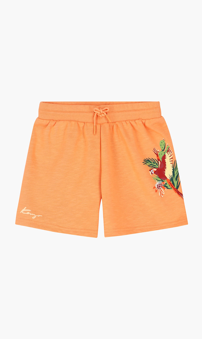 Parrot Print Shorts, Orange