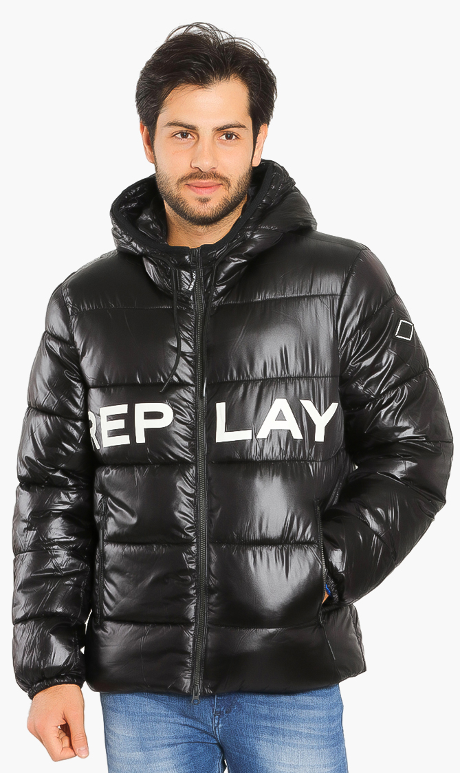 Logo Quilted Jacket, Black