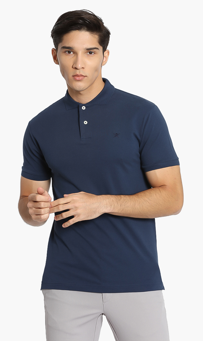 HACKETT LONDON Plaid Trim Classic Fit Polo Shirt