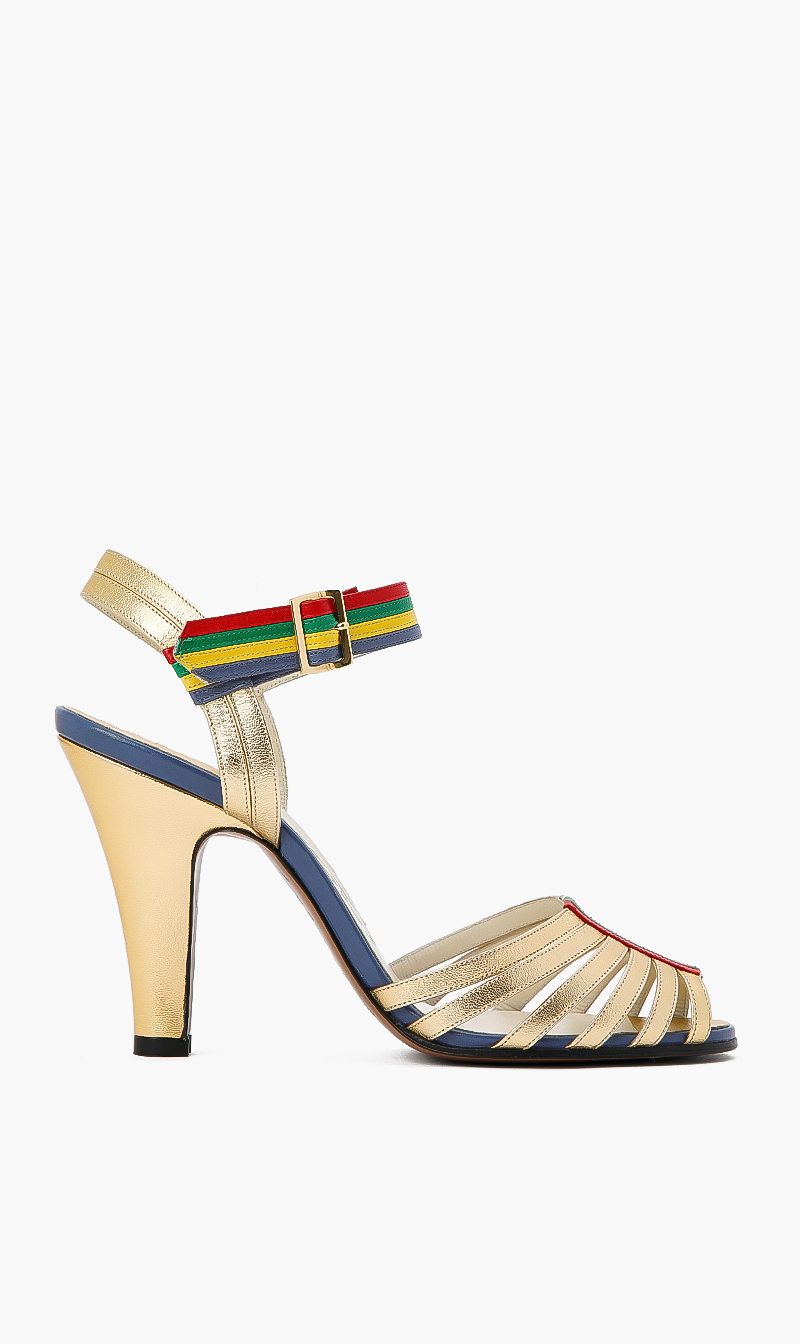 Salvatore Ferragamo Metallic Multi-way Lux Sandals