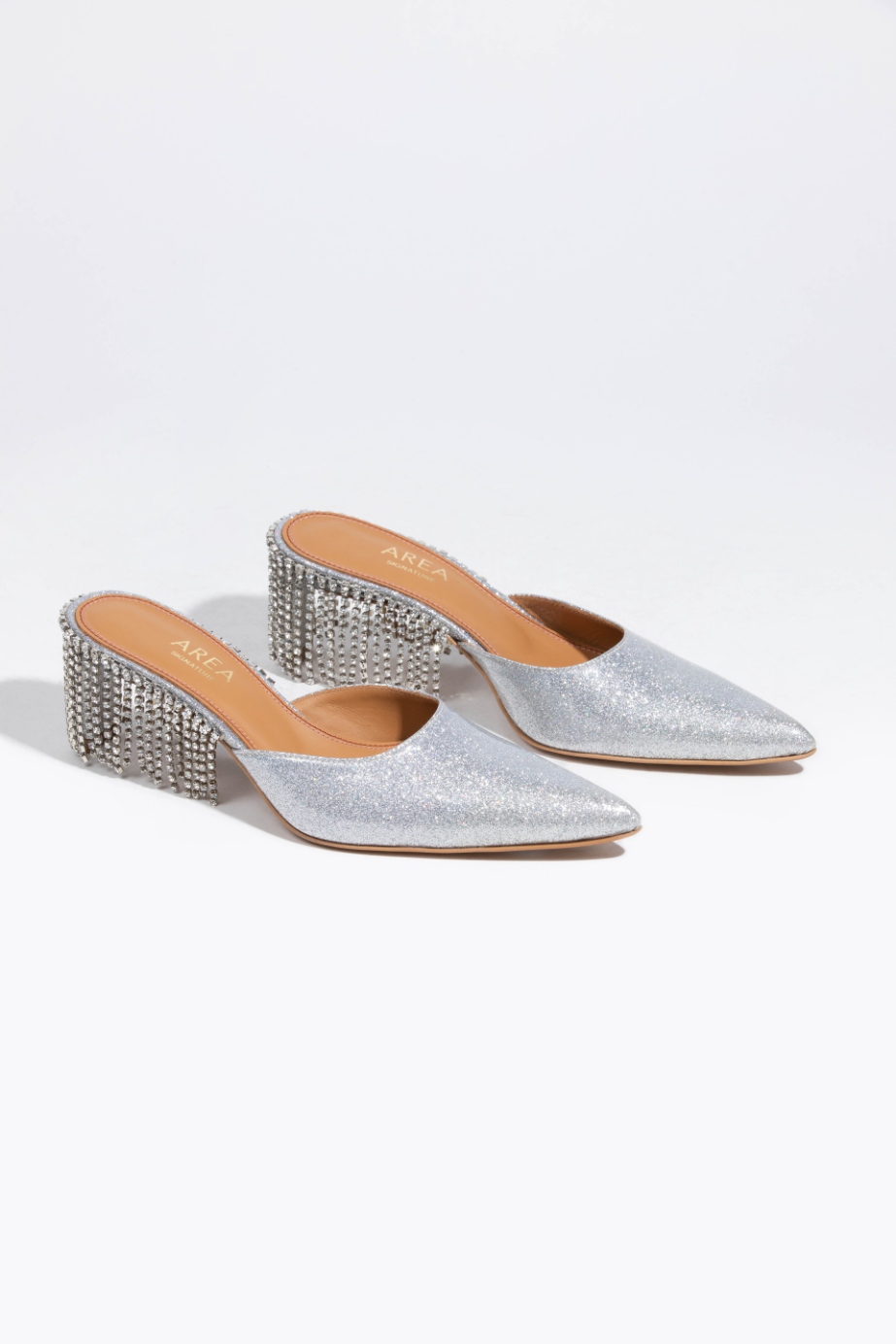 Area Crystal Fringe Mules