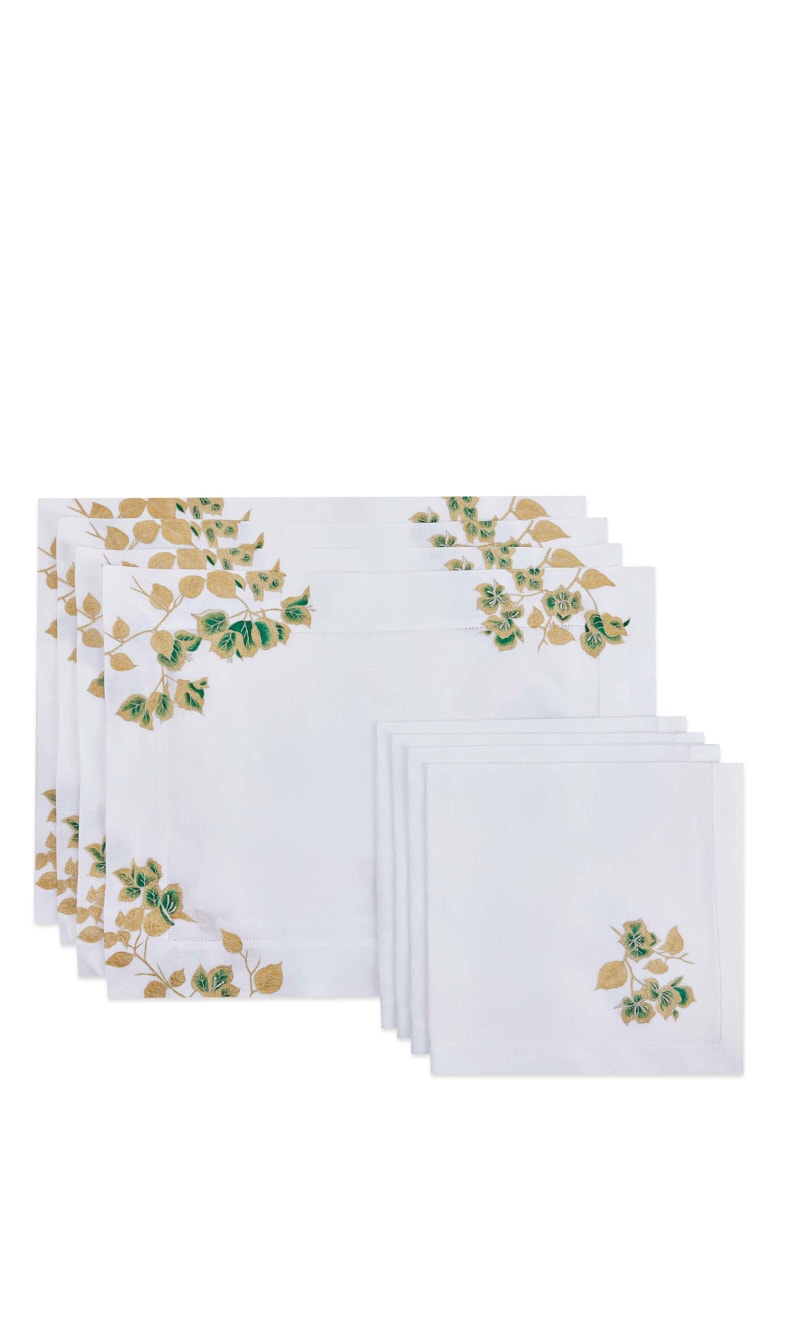 Atelier Houria Tazi White Bougainviliers Set Of 4 Placemats & Napkins | The Deal Outlet
Atelier Houria Tazi White Bougainviliers Set Of 4 Placemats & Napkins | The Deal Outlet