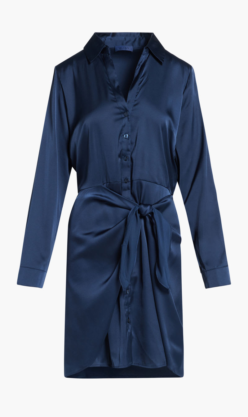 Guess Blue Es Ls Alya Dress for Women | The Deal Outlet