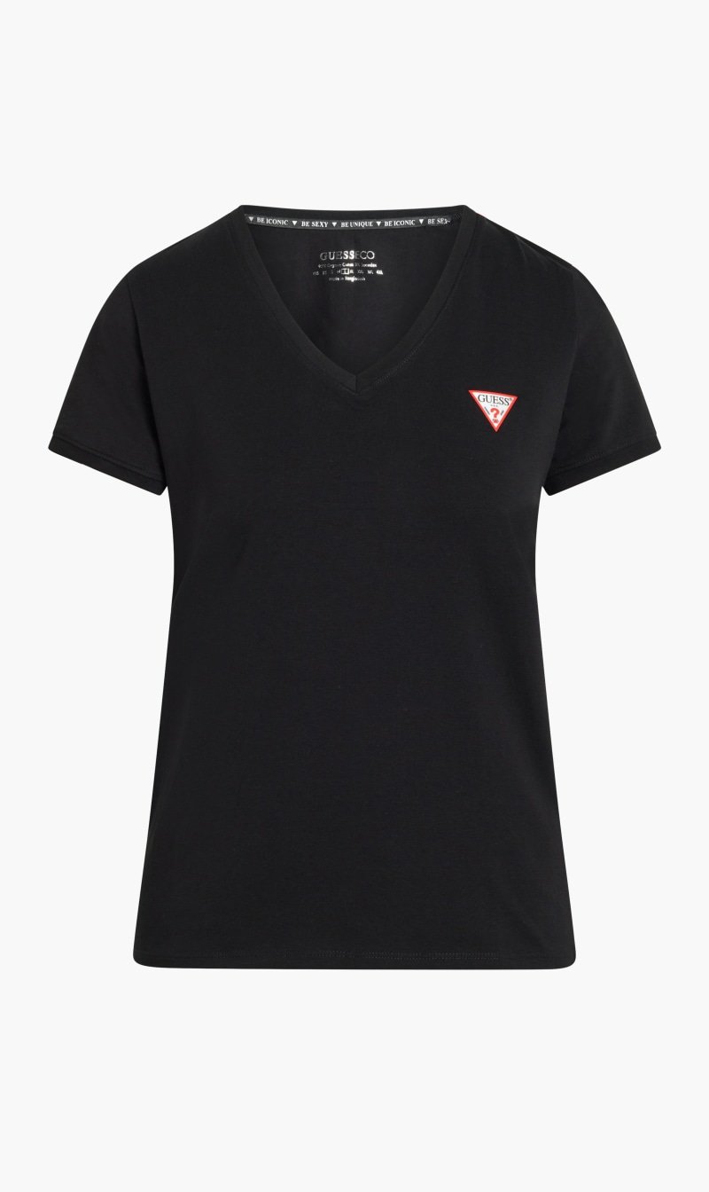 Guess Black Logo Short Sleeves Tshirt for Women | The Deal Outlet
