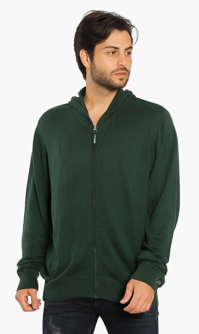 Zipped Cardigan, Green