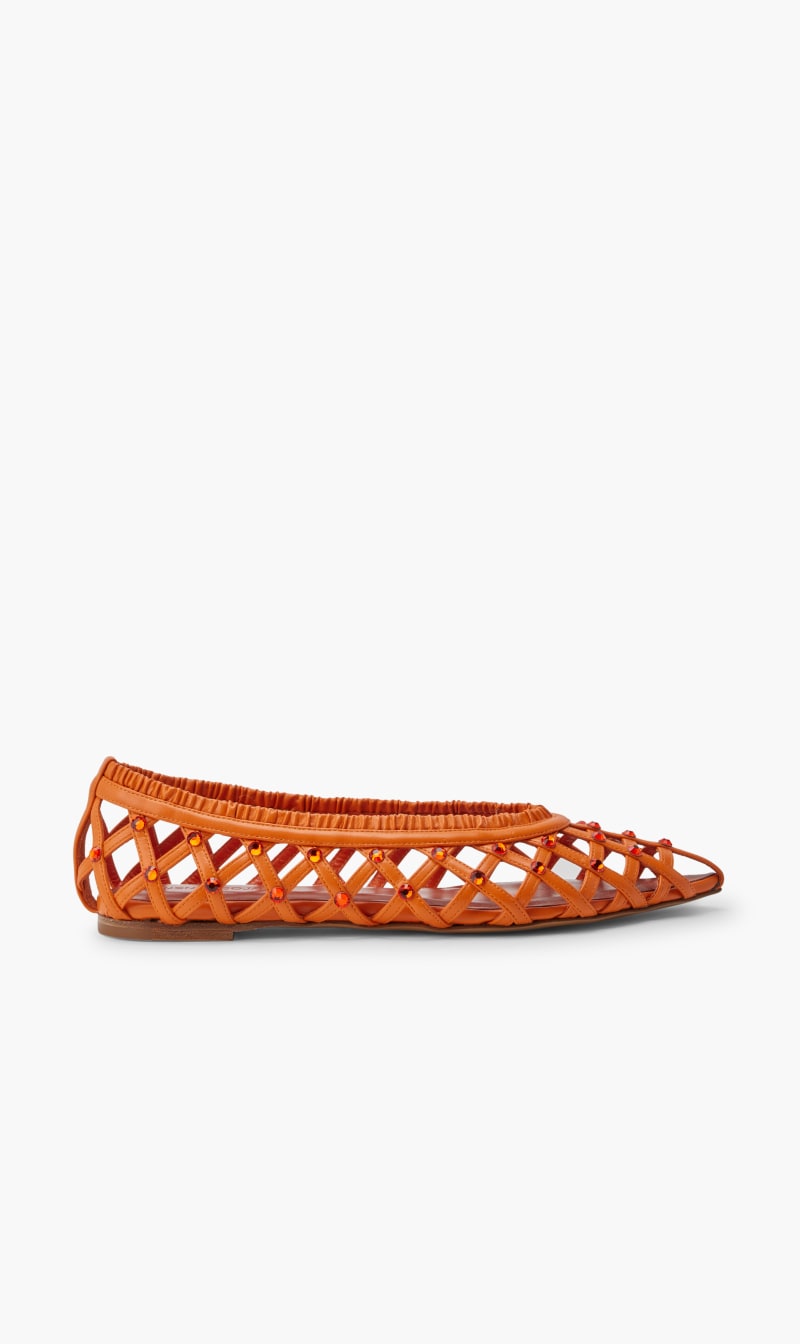 Nensi Dojaka Orange Ballet Flat for Women | The Deal Outlet