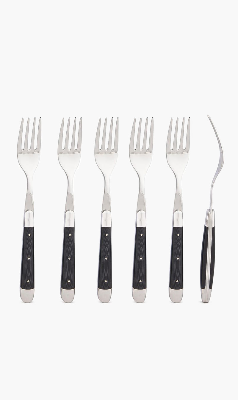Forge De Laguiole Black Set Of 6 - Black Handle Table Forks | The Deal Outlet
Forge De Laguiole Black Set Of 6 - Black Handle Table Forks | The Deal Outlet