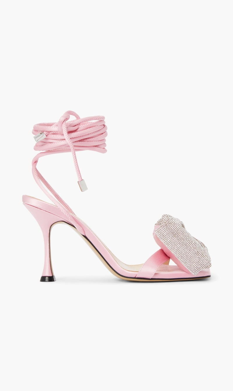 Mach And Mach Pink Nicole Puffed Bow Sandals for Women | The Deal Outlet