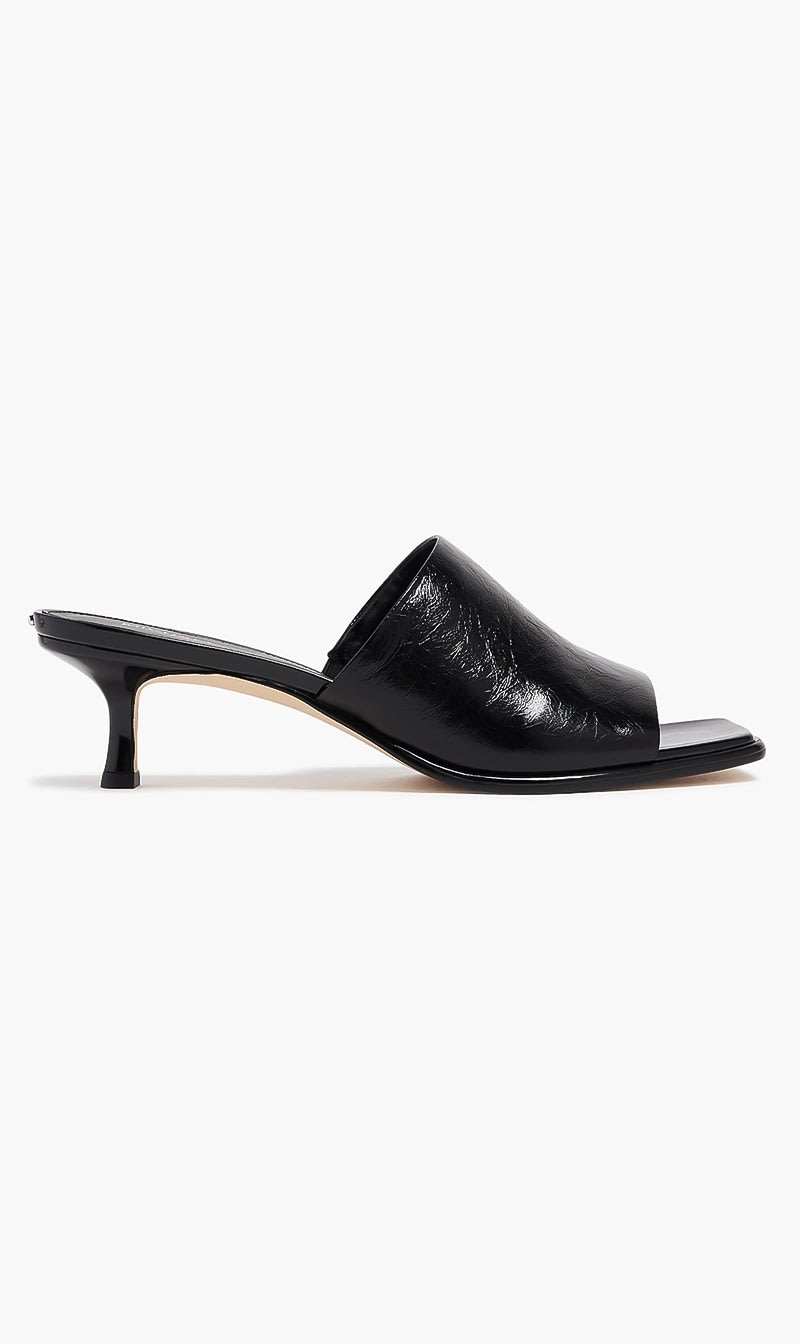 Michael Kors Black Lara Kitten Sandal for Women
Michael Kors Black Lara Kitten Sandal for Women