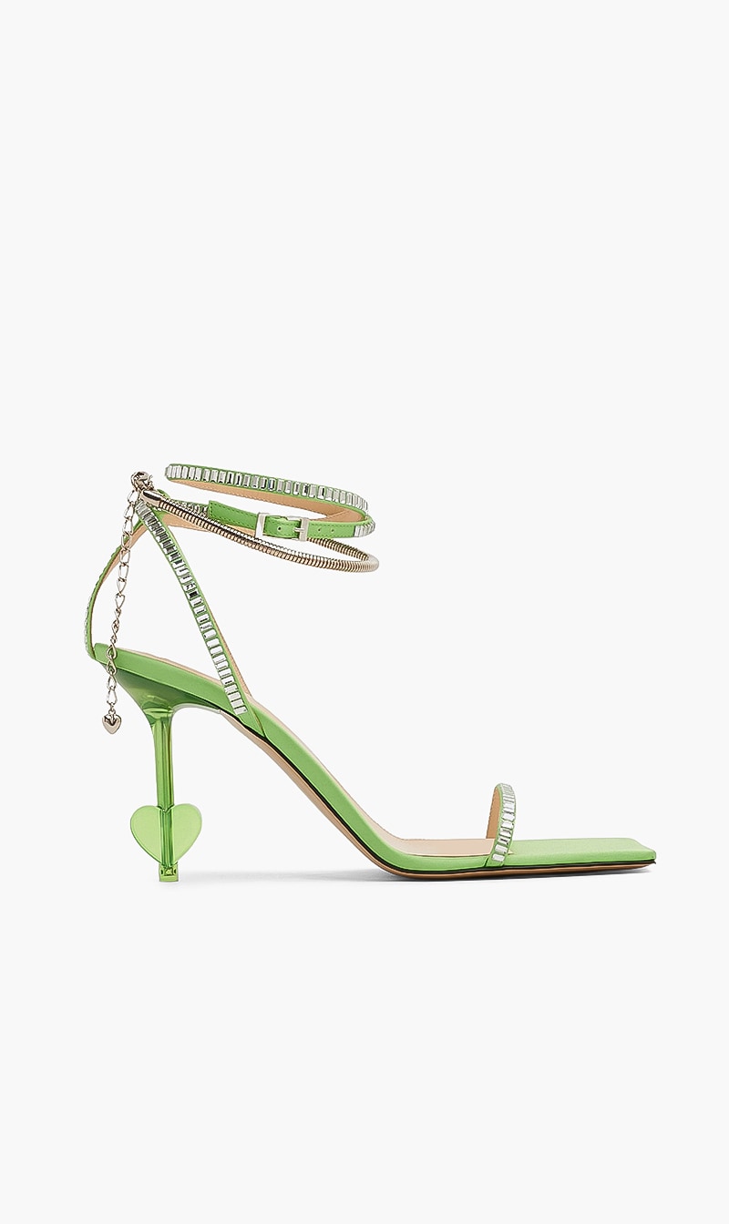 Mach And Mach Green Heart Shaped Sandals for Women | The Deal Outlet