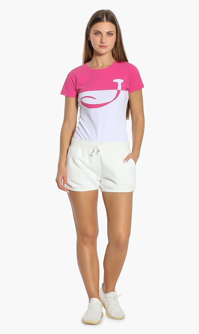 Solid Cotton Shorts, White