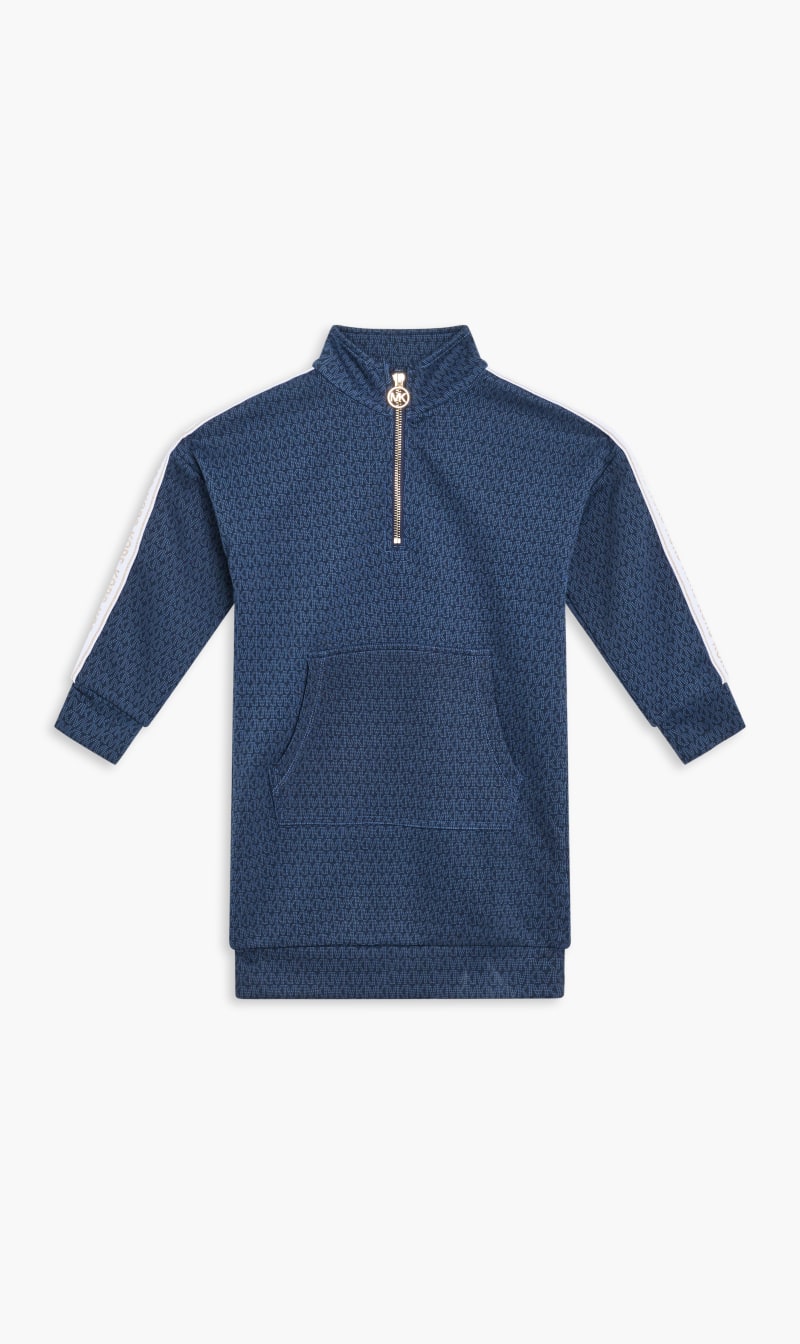 Michael Kors Blue Logo Sweatshirt Dress for Girls | The Deal Outlet