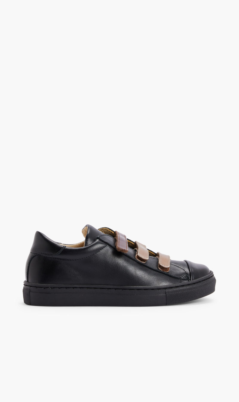 Boy Double Strap Trainer, Black