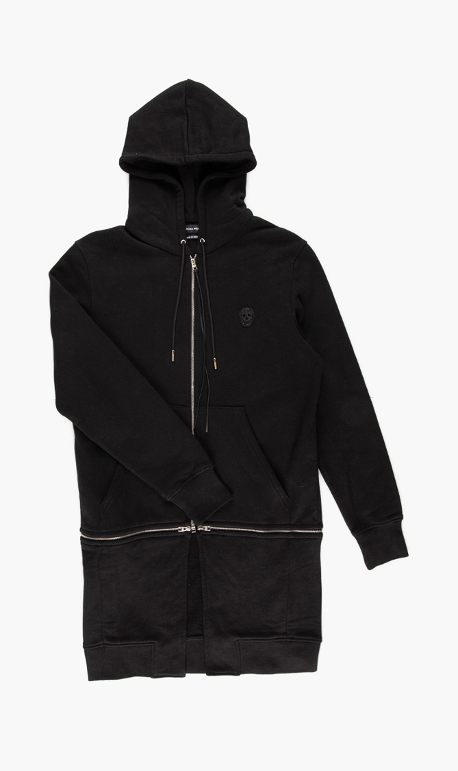ALEXANDER MCQUEEN Skull Patch Extended Hem Hoodie