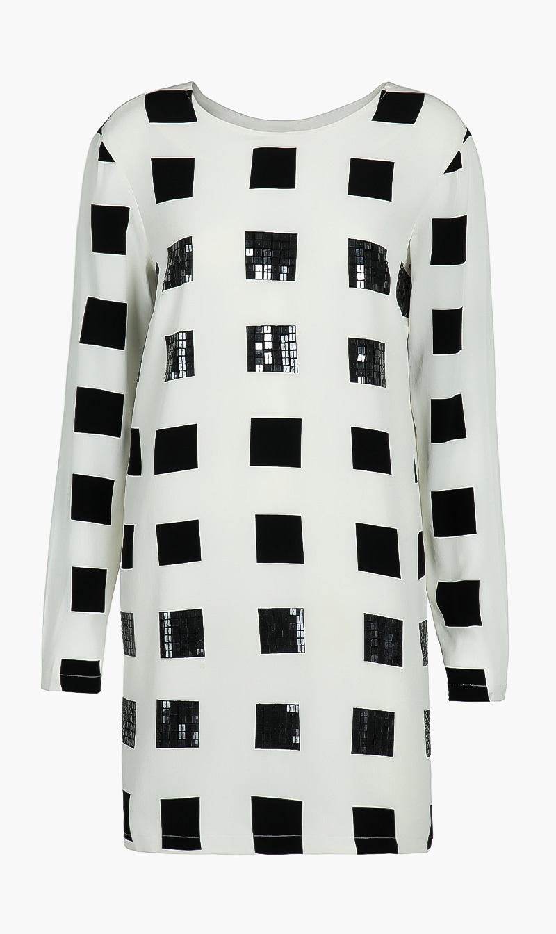 Kenzo White Cubicle Day Dress for Women | The Deal Outlet