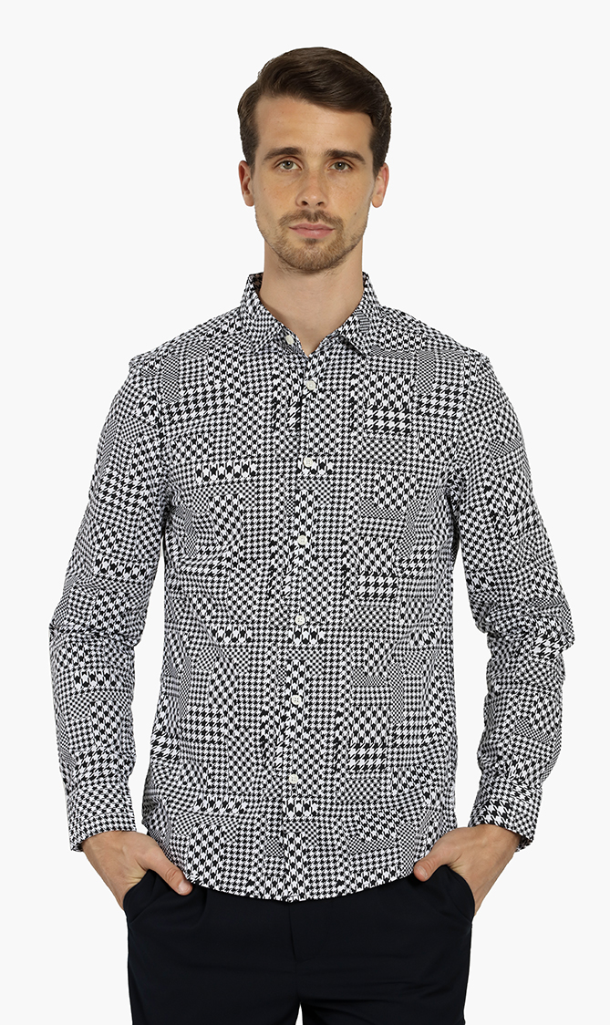 Emporio Armani Houndstooth Regular Fit Shirt