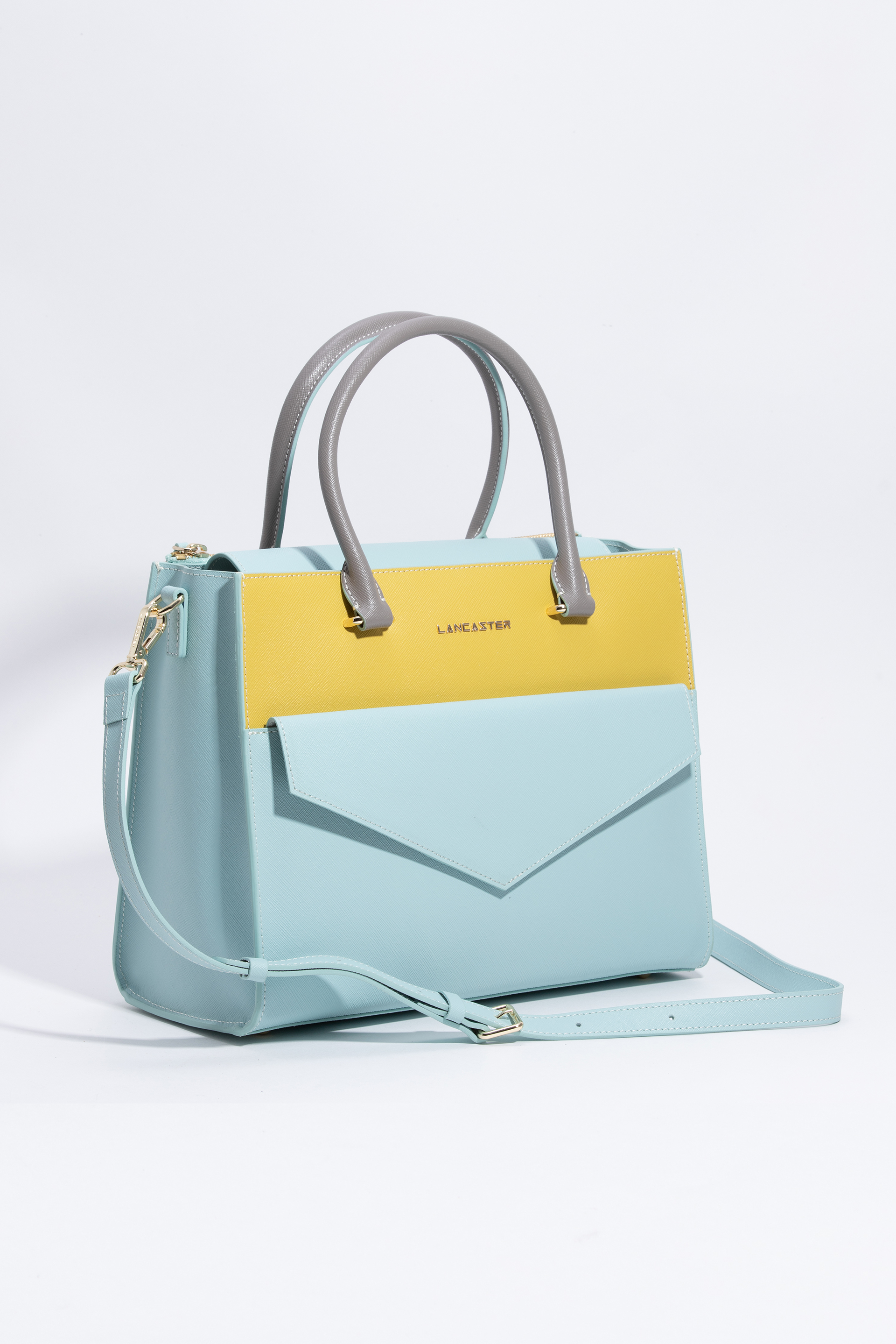 Lancaster Adeline Medium Light Cyan Tote