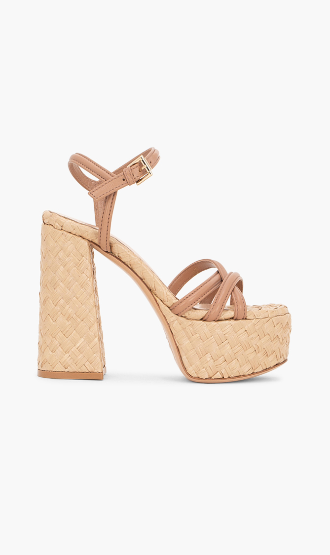 GIANVITO ROSSI Bee Raffia Sandals