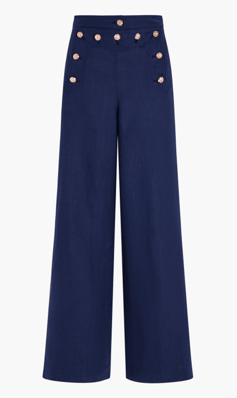 Vilebrequin Blue Linen Pontoon Pants for Women | The Deal Outlet 
Vilebrequin Blue Linen Pontoon Pants for Women | The Deal Outlet