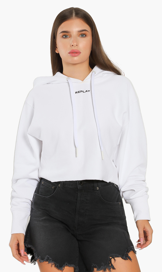 Replay Logo Crop Hoodie