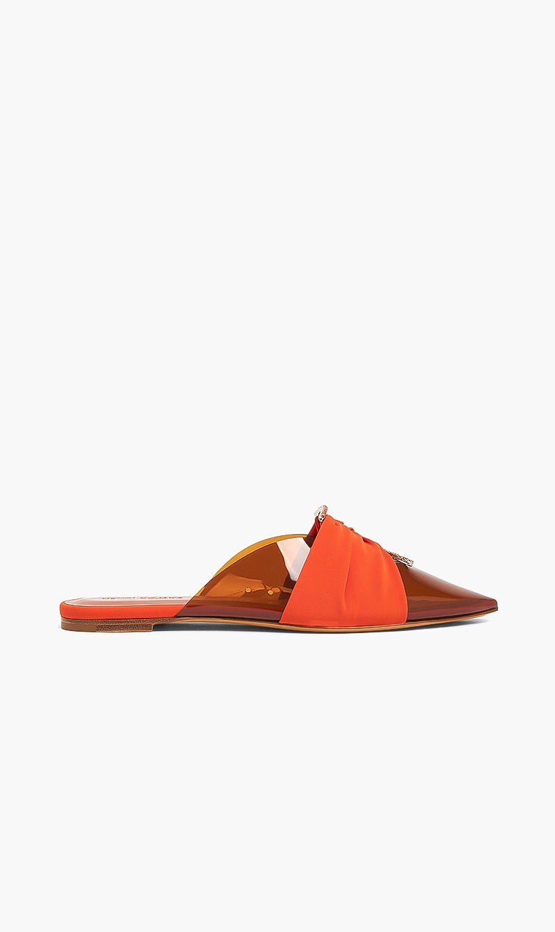 Nens Orange Pointed Toe Flats for Women | The Deal Outlet