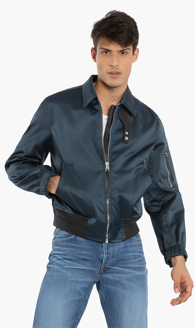 Salvatore Ferragamo Contrasting Leather Jacket