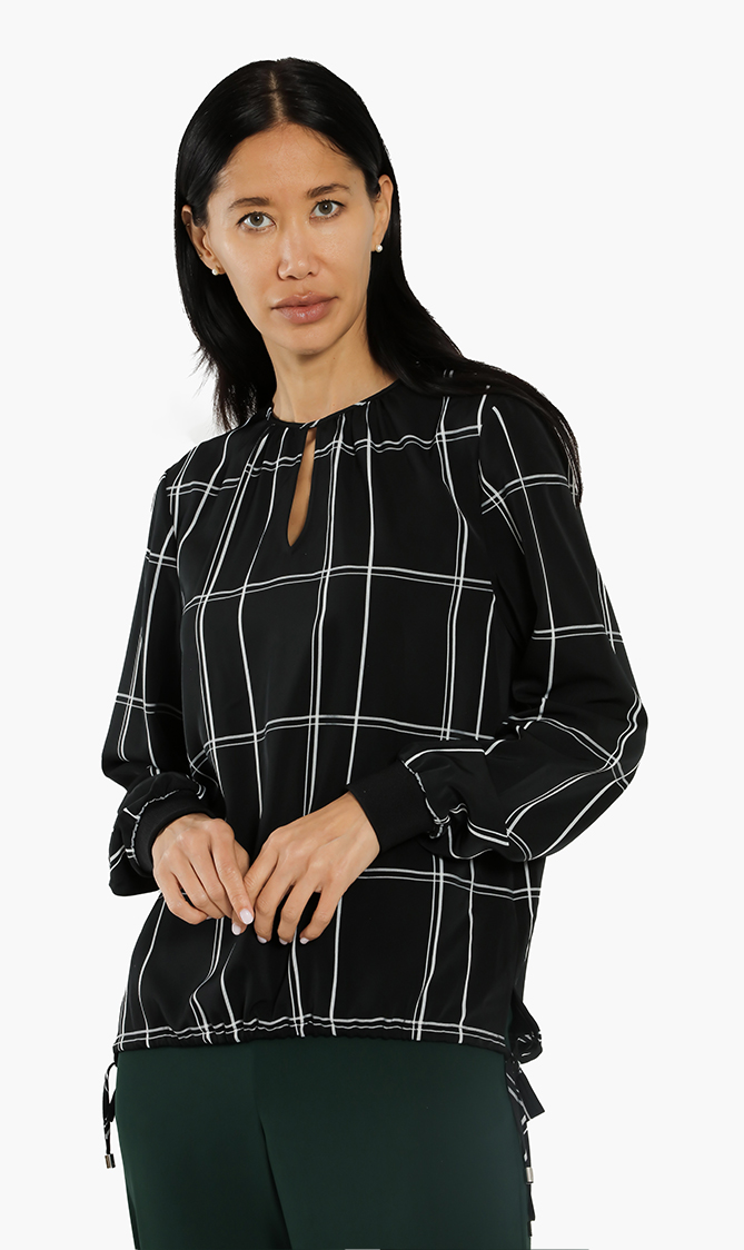 Ted Baker Melo Check Long Sleeves Top
