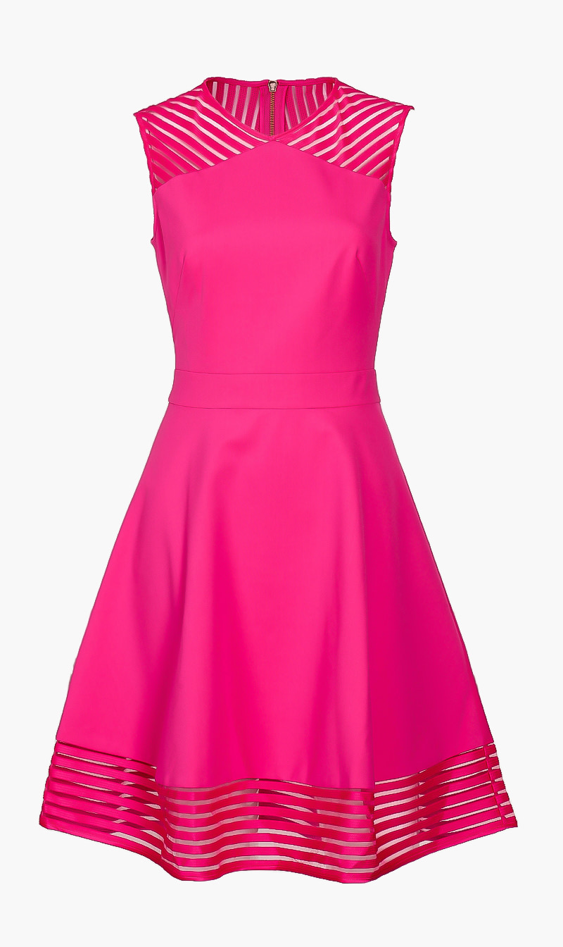 Mesh Detail Skater Dress