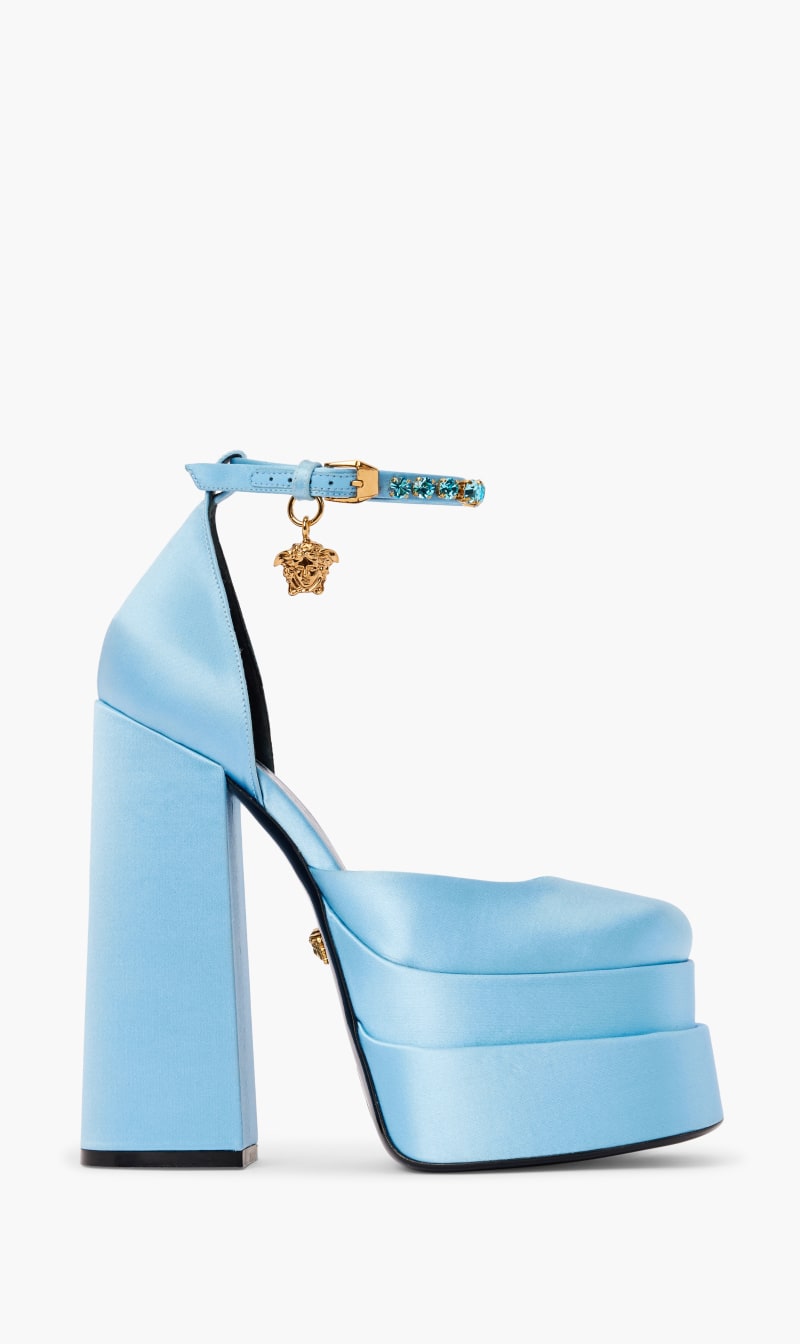 Versace Blue Aevitas Platform Pumps 155 Satin Crys for Women | The Deal Outlet
Versace Blue Aevitas Platform Pumps 155 Satin Crys for Women | The Deal Outlet
