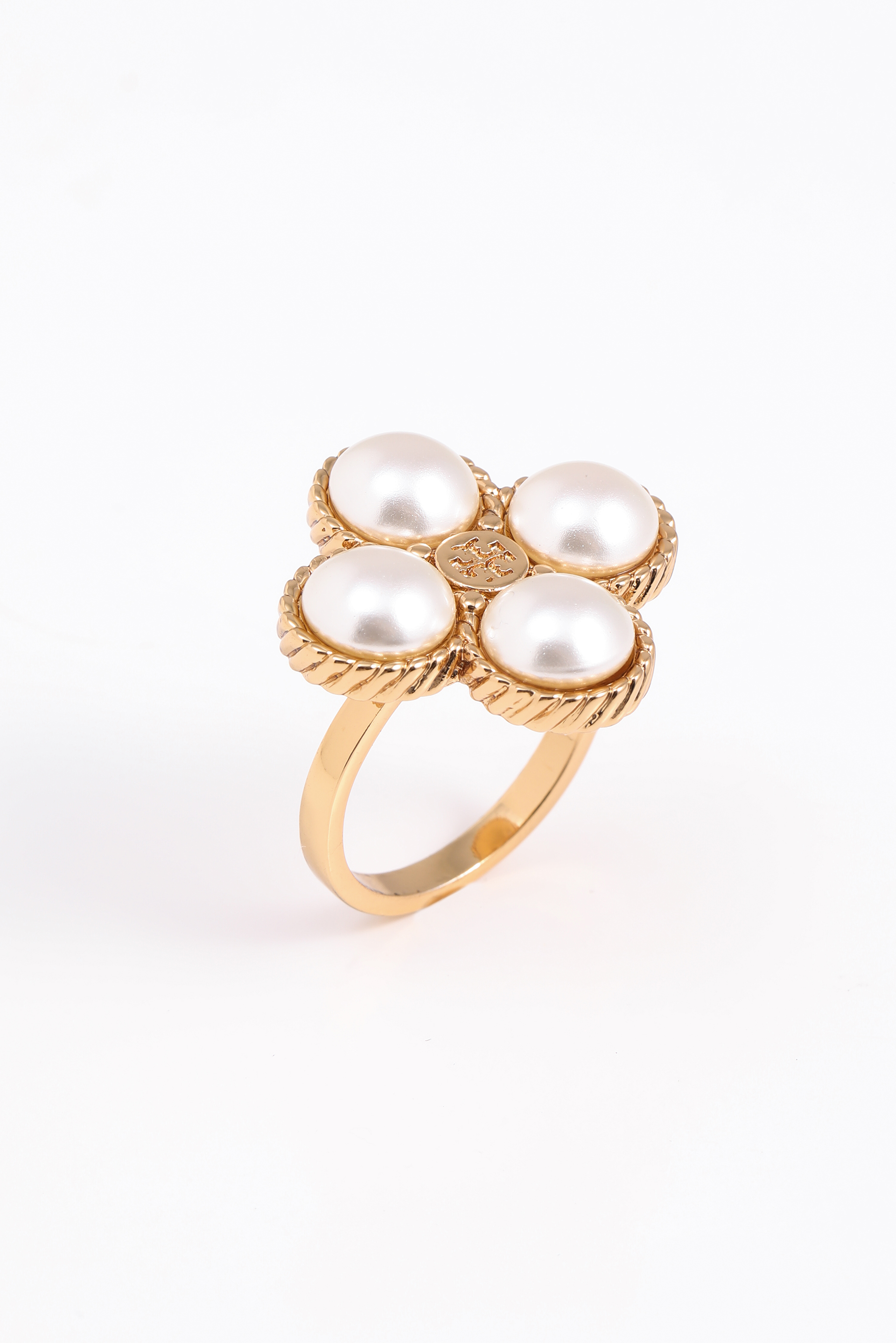 Tory Burch Pearl Rope Clover Ring