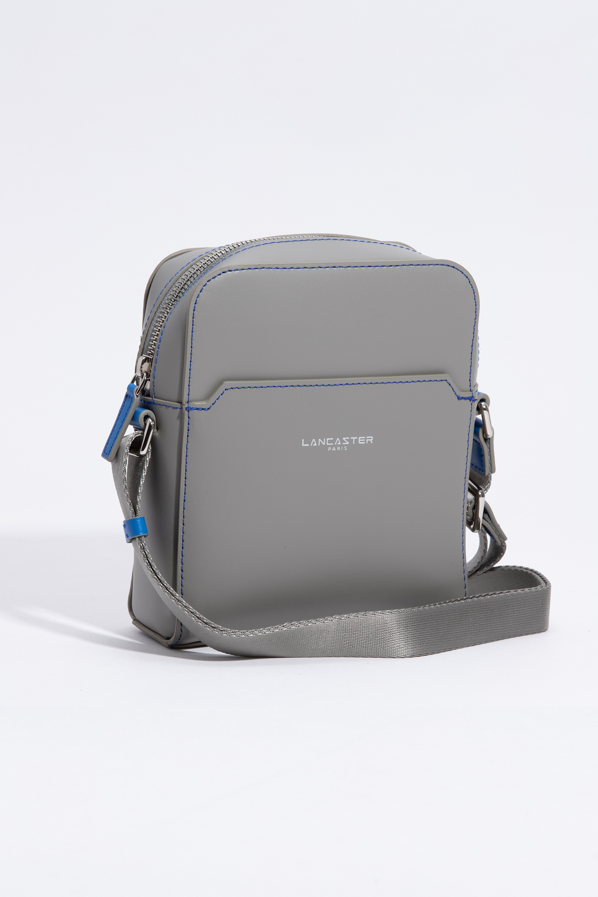 Lancaster Smooth Leather Small Grey Crossbody Bag