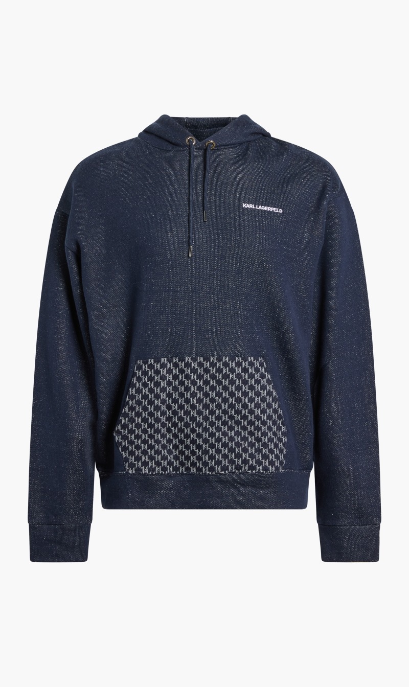 Jersey Denim Hoodie, Blue 
Jersey Denim Hoodie, Blue