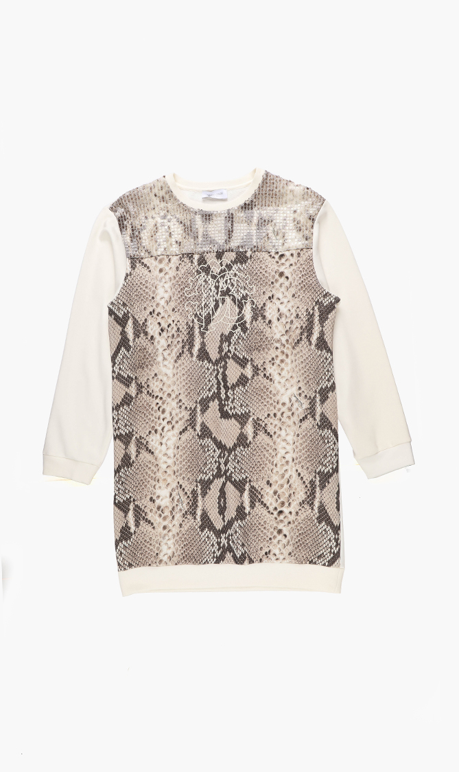 Phyton Print Sweatshirt Dress