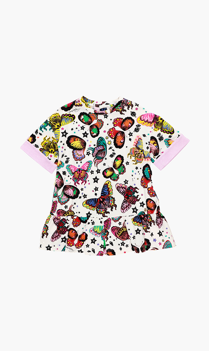 Butterfly Print Jersey Dress