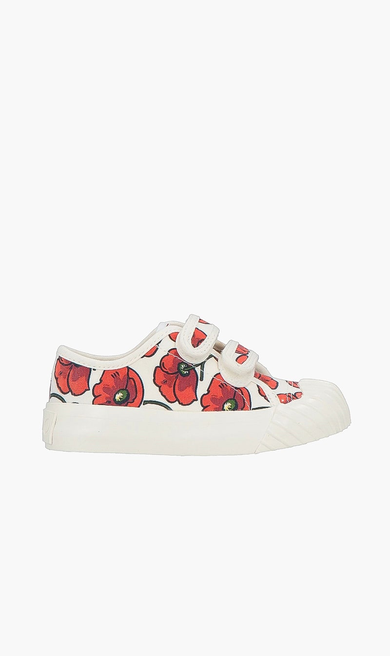 Floral Print Sneakers, Red