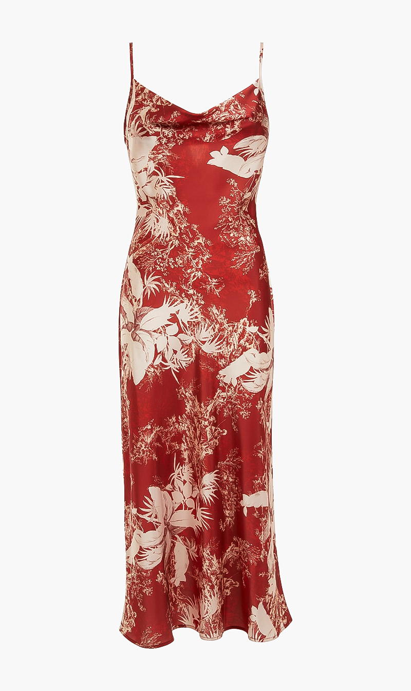Floral Maxi Dress, Red