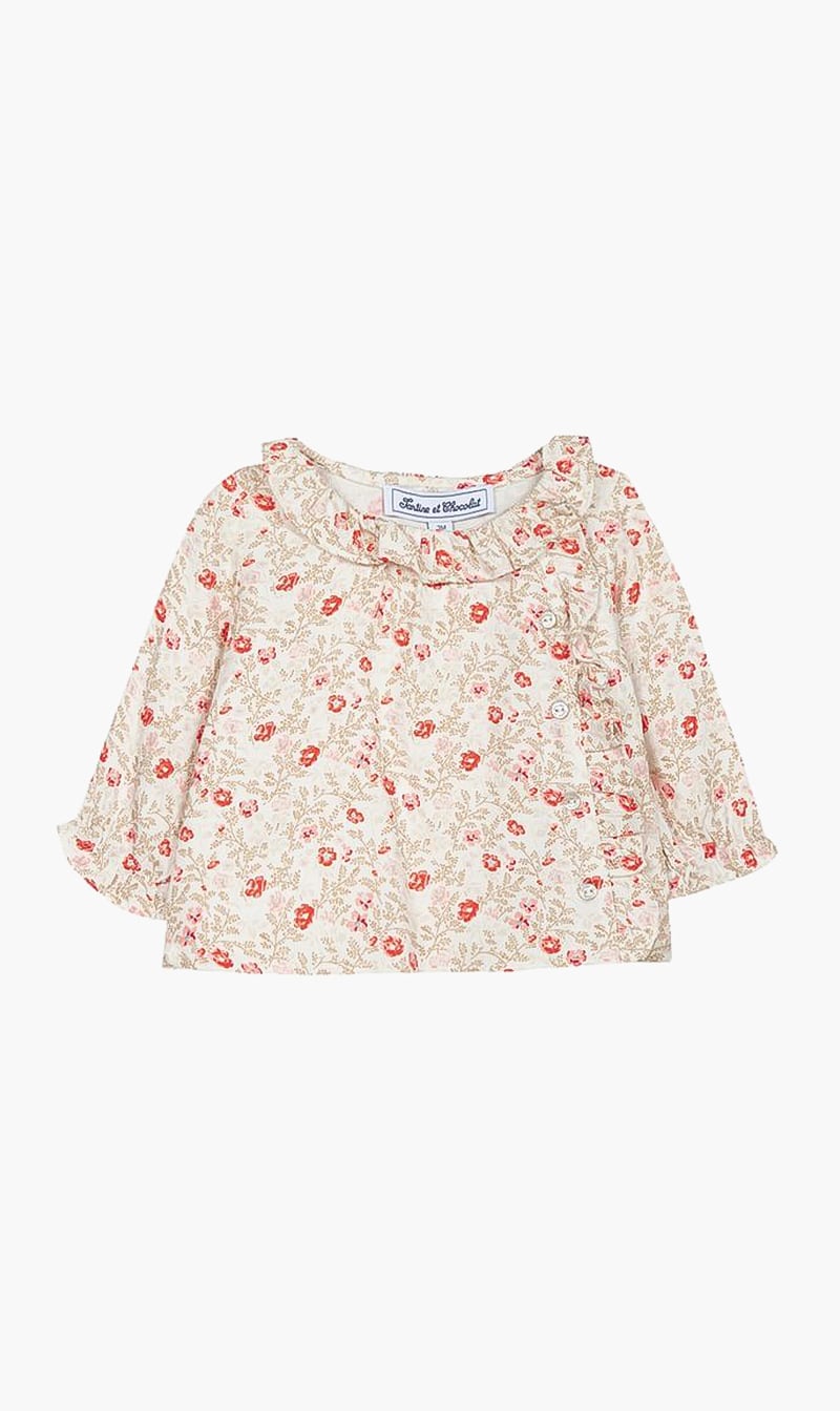 Floral Print Blouse, White