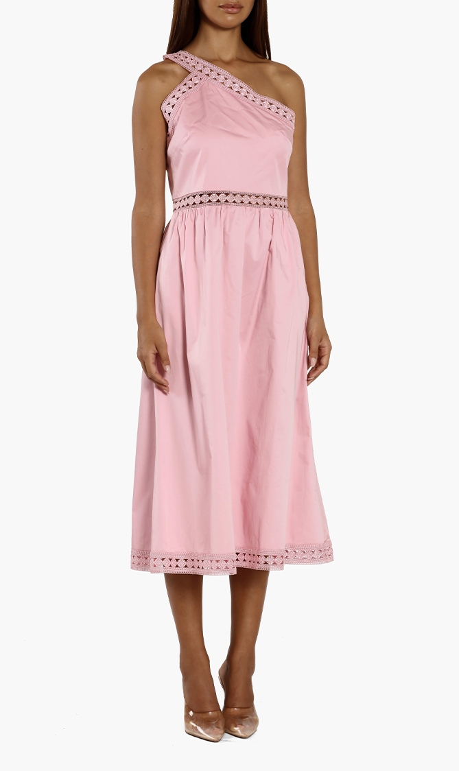Kallii Asymmetric Cotton Midi Dress