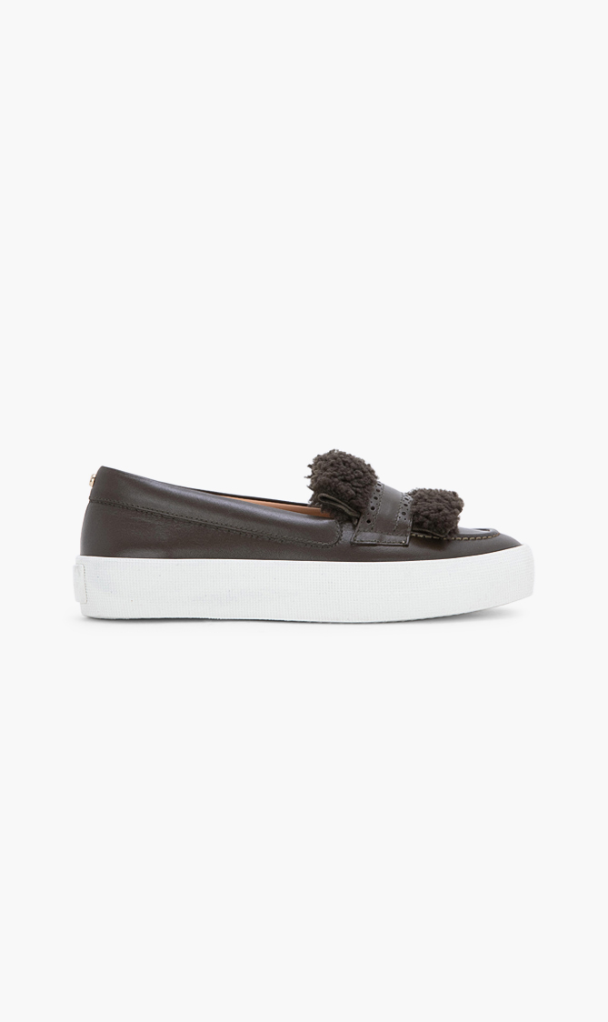 Longchamp Leather Slip-on Sneakers