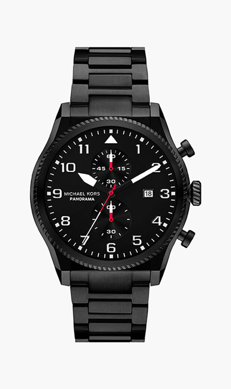 Michael Kors Black Oversized Panorama Black Tone Watch for Men
Michael Kors Black Oversized Panorama Black Tone Watch for Men