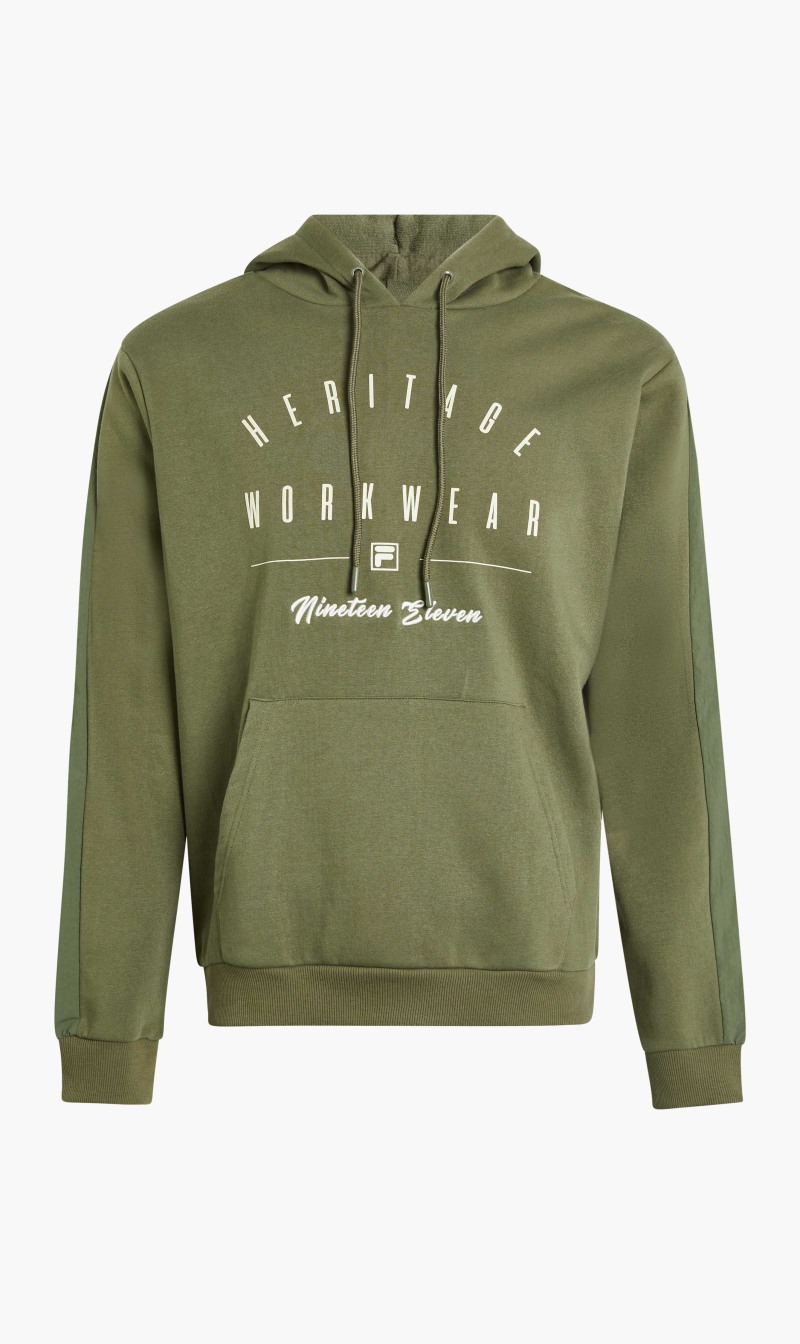 Cut And Sew Hoodiedusty Olive, Green