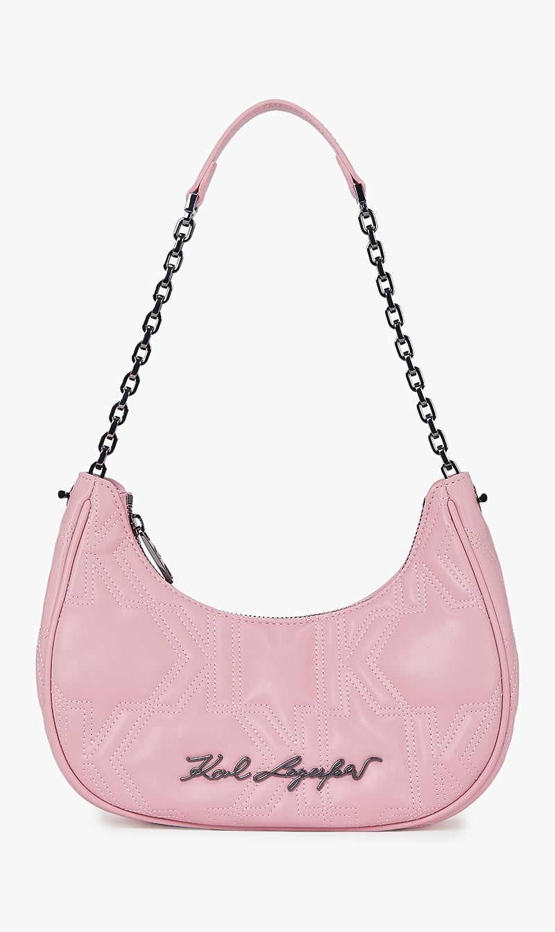 Karl Lagerfeld Pink K Kurl Half Moon Bag for Women | The Deal Outlet 
Karl Lagerfeld Pink K Kurl Half Moon Bag for Women | The Deal Outlet