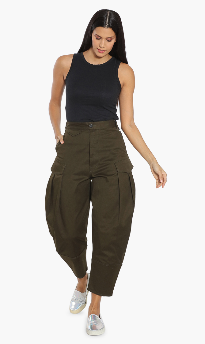 DSQUARED2 Cotton Twill High-waisted Cropped Pants