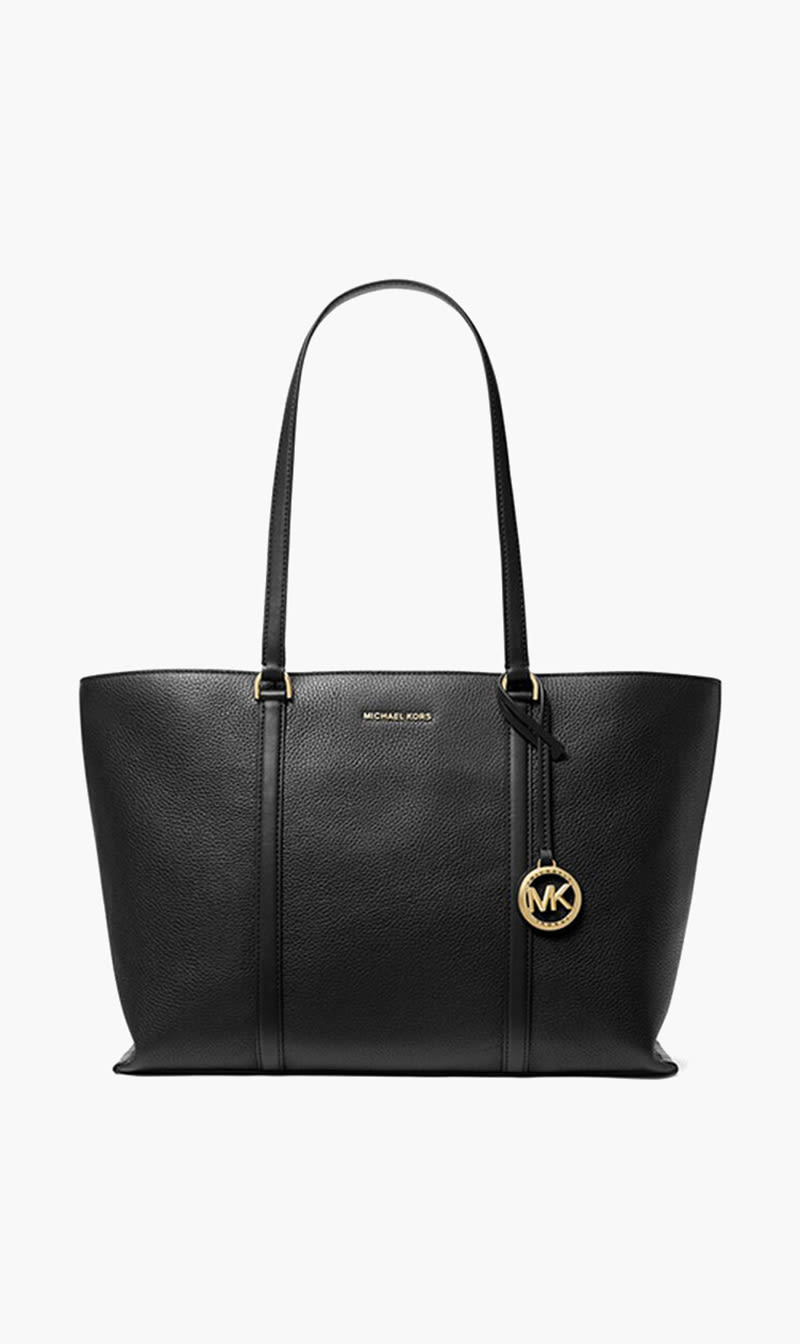 Michael Kors Black Temple Large Pebbled Leather Tote Bag for Women
Michael Kors Black Temple Large Pebbled Leather Tote Bag for Women