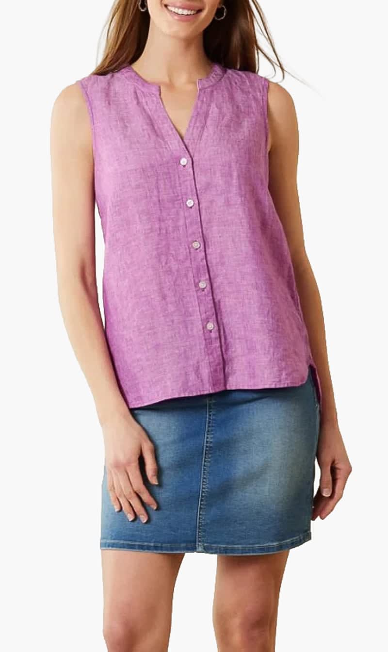 Tommy Bahama Pink Coastalina Sleeveless Linen Top for Women
Tommy Bahama Pink Coastalina Sleeveless Linen Top for Women