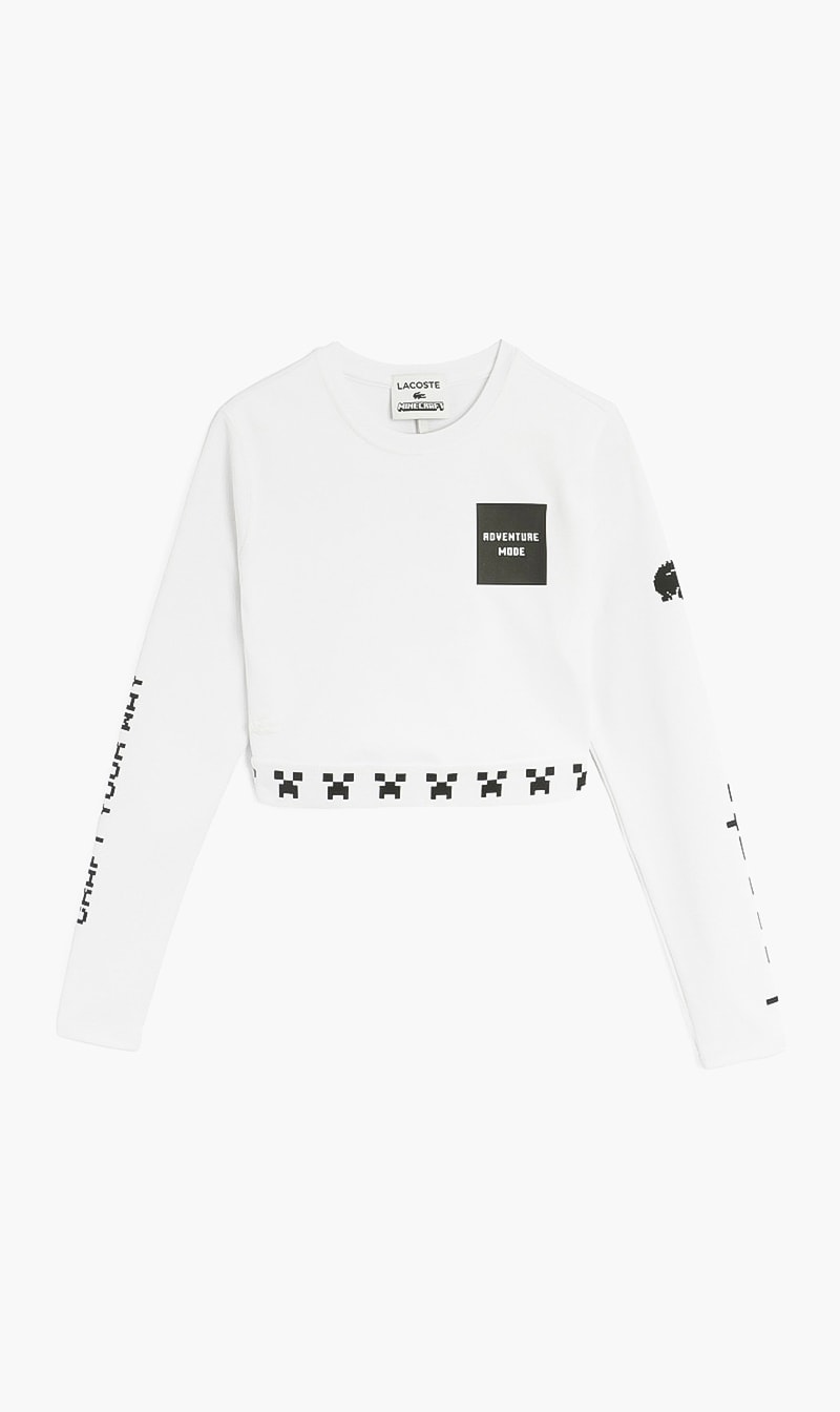 Lacoste White Minecraft Sports Top for Women | The Deal Outlet