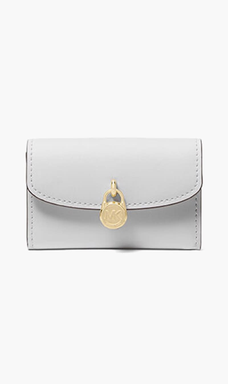 Michael Kors White Lyra Extra Small Leather Trifold Wallet for Women
Michael Kors White Lyra Extra Small Leather Trifold Wallet for Women