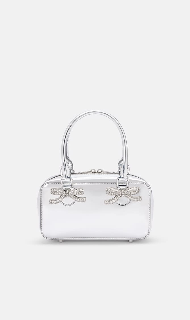 Self-portrait Silver Metallic Silver Leather Mini Tote Bag for Women | The Deal Outlet
Self-portrait Silver Metallic Silver Leather Mini Tote Bag for Women | The Deal Outlet