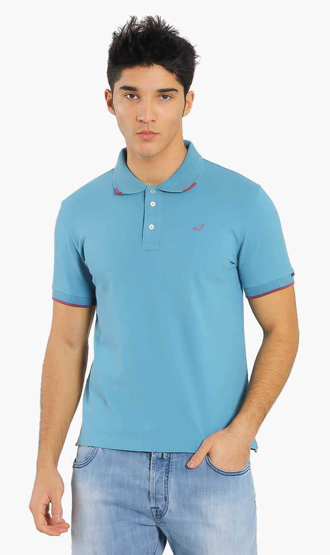 JACOB COHEN Contrast Piped Collar Polo Shirt