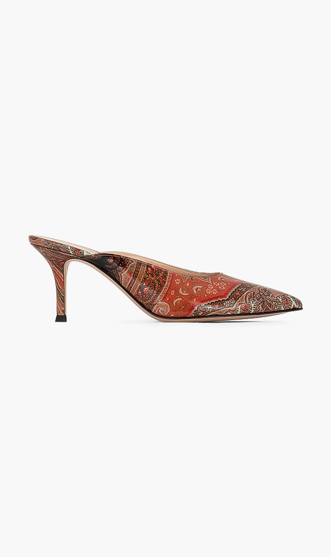 Gianvito Rossi Paisley Printed Mules